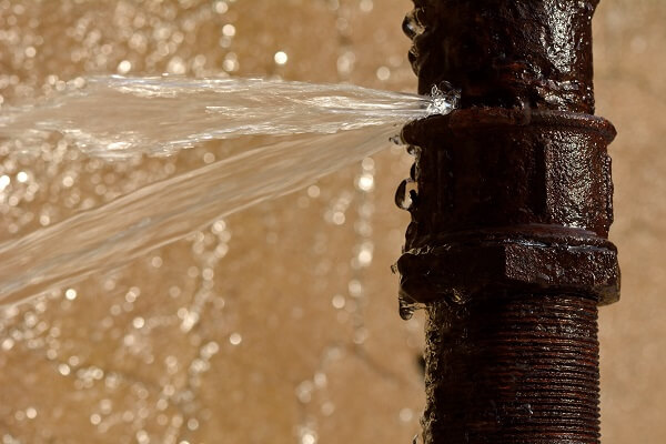 | Gene's Water & Sewer rusty leaking pipe in need of water pipe repair in Richfield