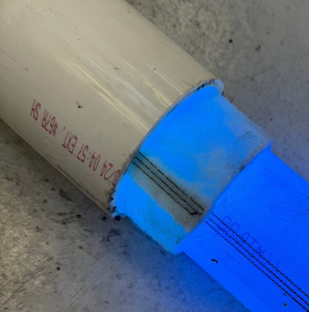 | Gene's Water & Sewer sewer pipe lining being cured in place